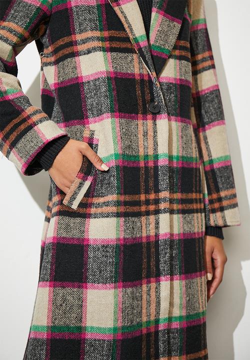 Superbalist - Colour check coat - pink check