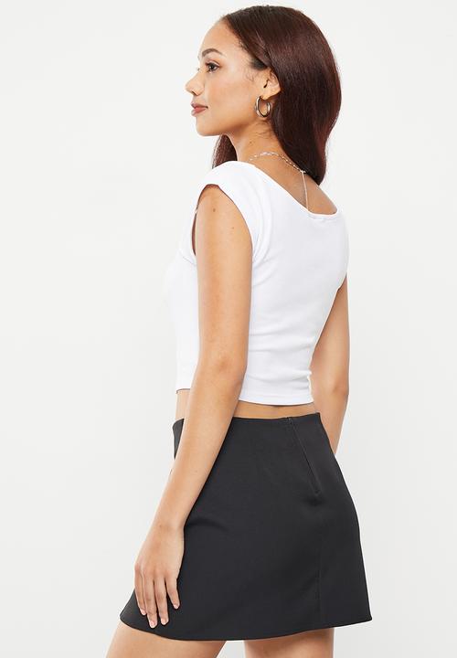 dailyfriday - Sweetheart crop top - white