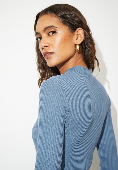 Superbalist - Basic rib midi dress - blue