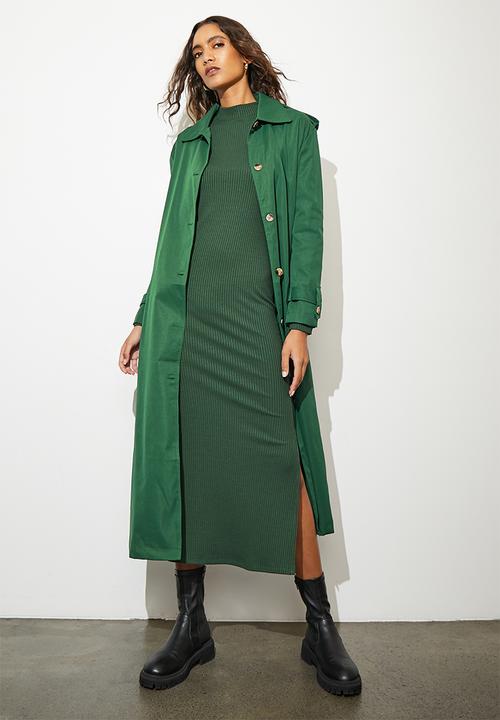 Superbalist - Basic rib midi dress - green