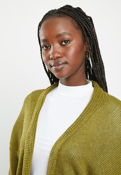 dailyfriday - Balloon sleeve midi cardigan - olive