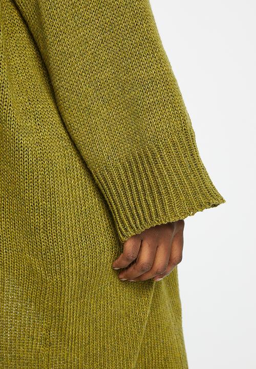 dailyfriday - Balloon sleeve midi cardigan - olive