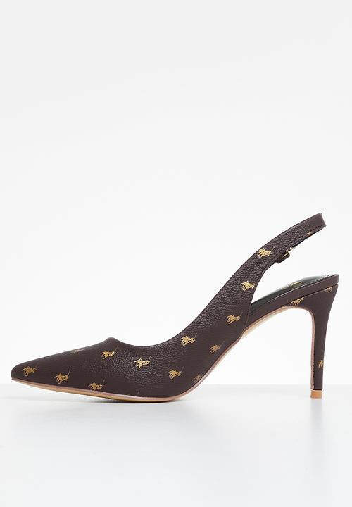 POLO - Monogram sling back - brown