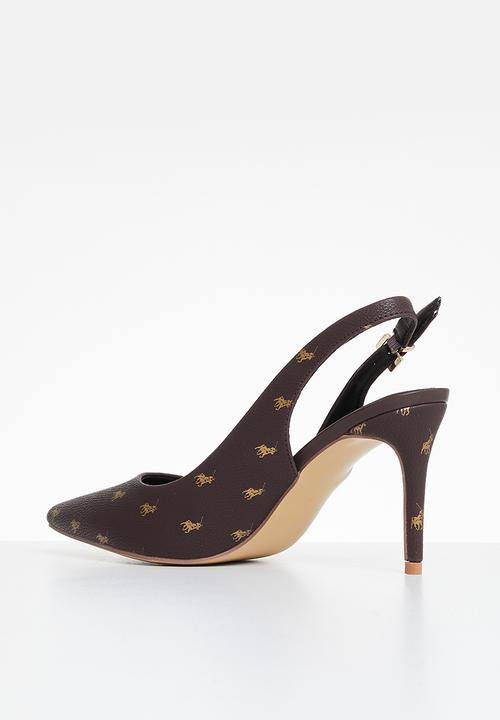 POLO - Monogram sling back - brown