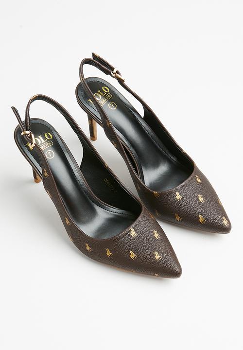 POLO - Monogram sling back - brown