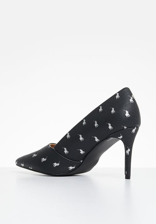 POLO - Pointed toe monogram heel - black