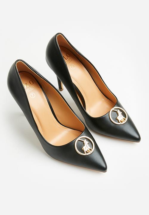 POLO - Circle pony trim heel - black