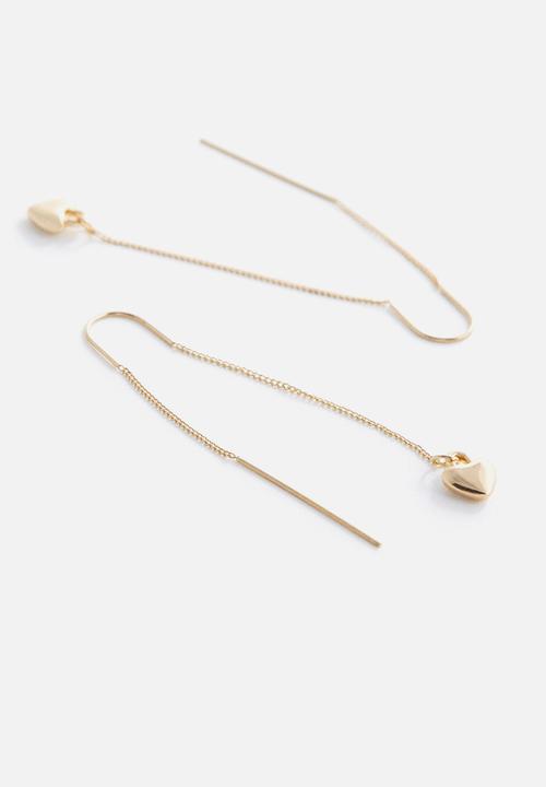 MANGO - Earrings hearts thread - gold