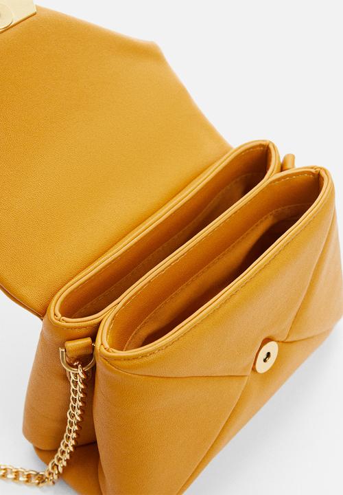MANGO - Long chain handle bag - mustard