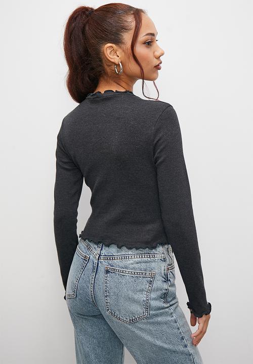 Blake - 2 Pack  eyelash turtle neck - white & grey