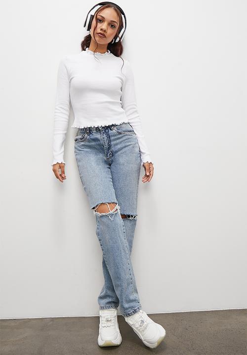 Blake - 2 Pack  eyelash turtle neck - white & grey