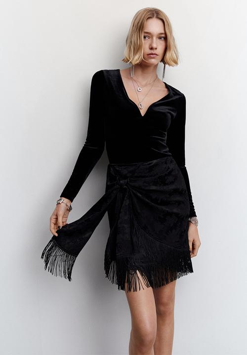MANGO - Skirt jacky - black