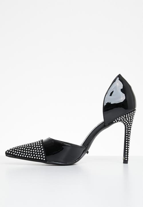 SISSY BOY - Turn up patent bling court - black