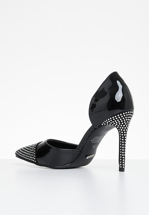SISSY BOY - Turn up patent bling court - black