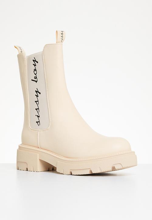 SISSY BOY - Riding high chelsea boot - stone