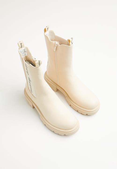 SISSY BOY - Riding high chelsea boot - stone