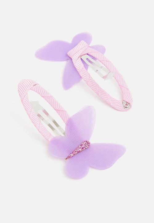 Pop Candy - Butterfly hair clips - purple