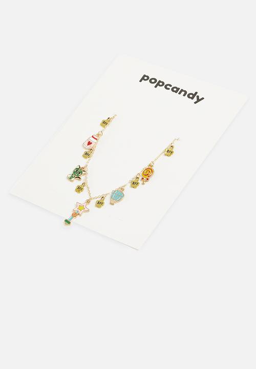 Pop Candy - Girls bff necklace - gold