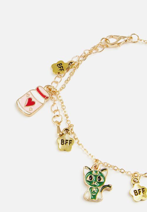 Pop Candy - Girls bff necklace - gold