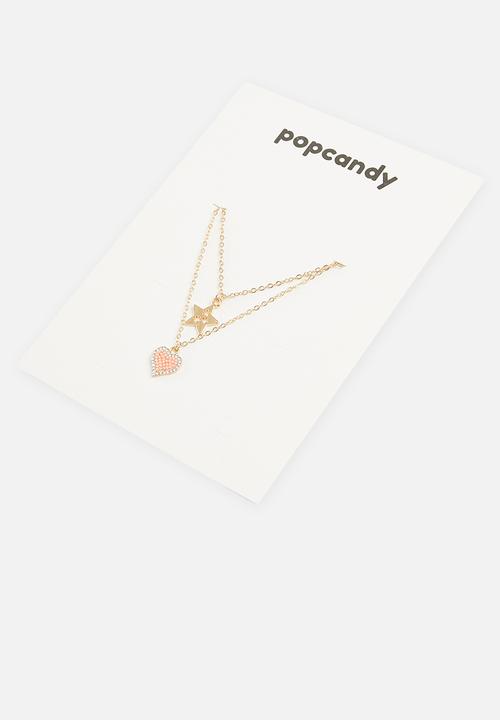 Pop Candy - Girls heart necklace - gold
