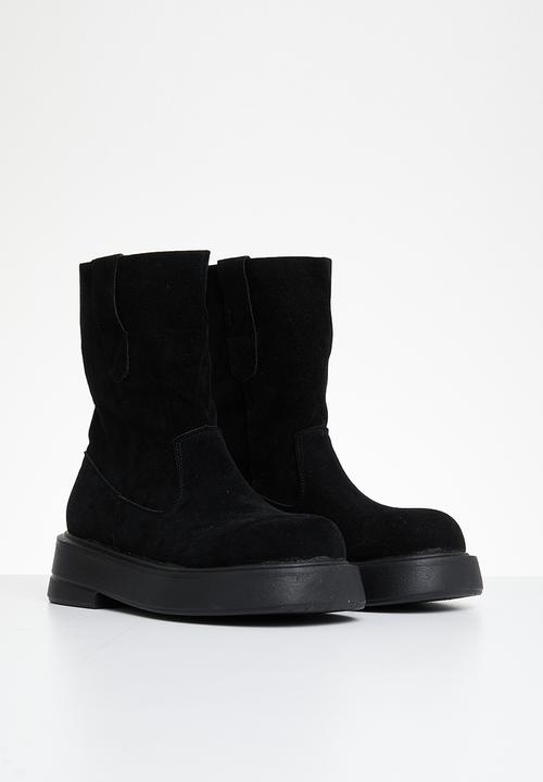Pop Candy - Faux suede boot - black