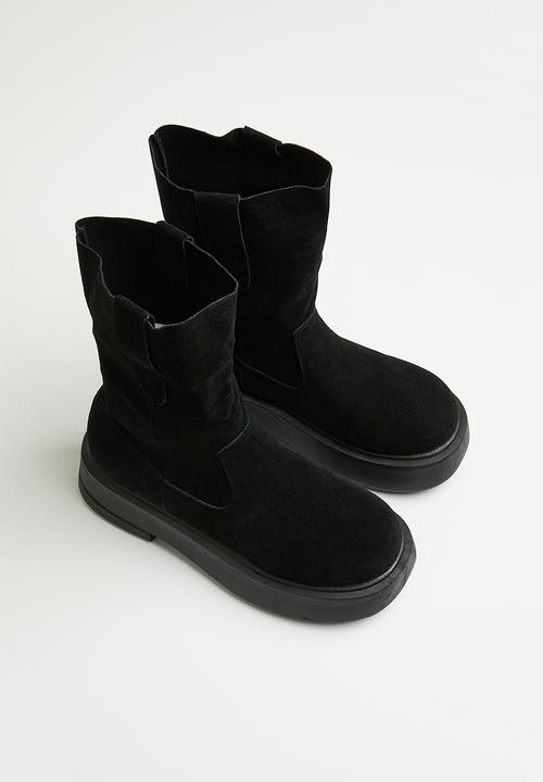 Pop Candy - Faux suede boot - black