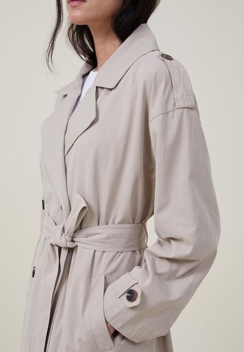 Cotton On - Drop shoulder Trench coat - mid taupe