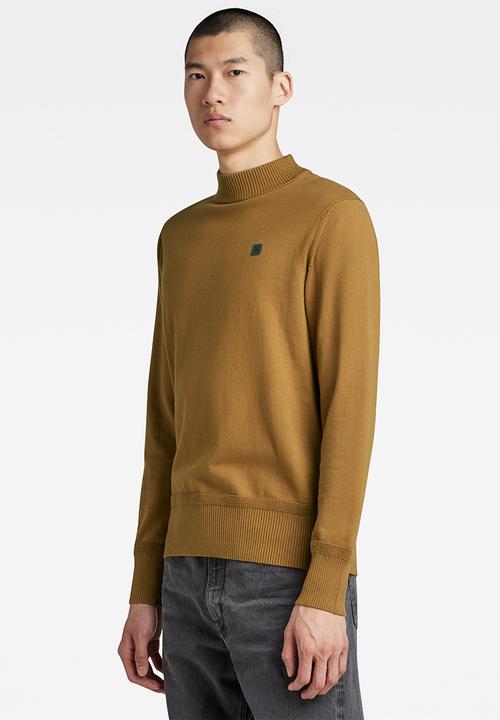 G-STAR - Premium core mock knit - oxide ocre
