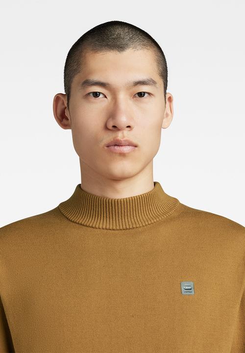 G-STAR - Premium core mock knit - oxide ocre