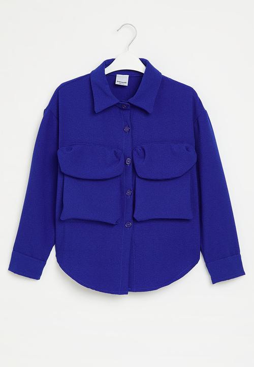 Pop Candy - Girls shacket - blue