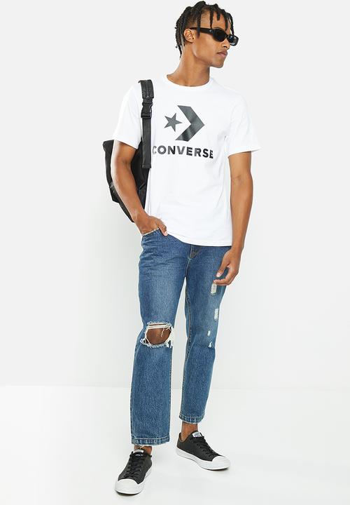 Converse - Standard fit center front large logo star short sleeve tee - white