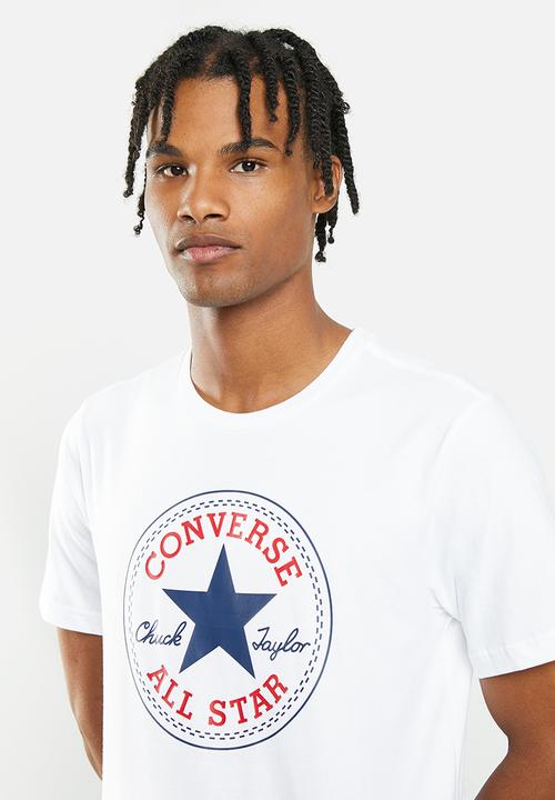 Converse - Standard fit center front chuck patch core tee - white