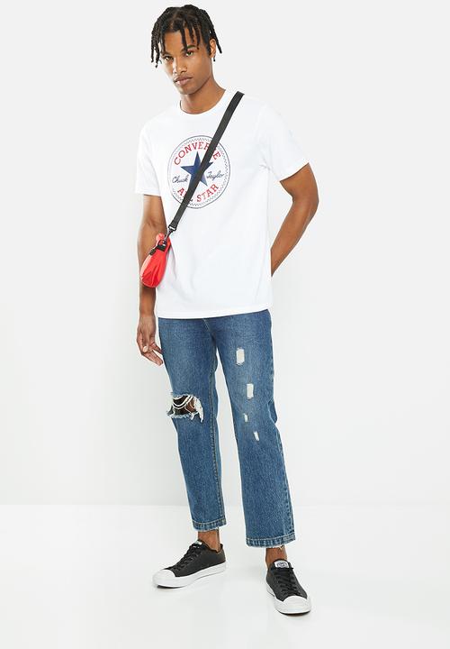 Converse - Standard fit center front chuck patch core tee - white