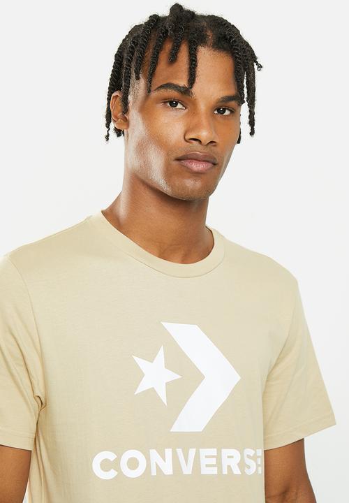 Converse - Standard fit center front large logo star short sleeve tee - stone