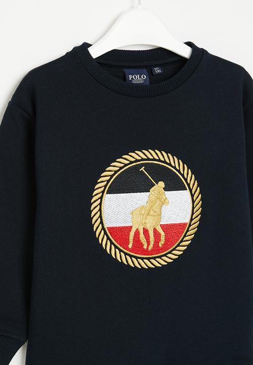 POLO - Boys bradley crested sweater - navy