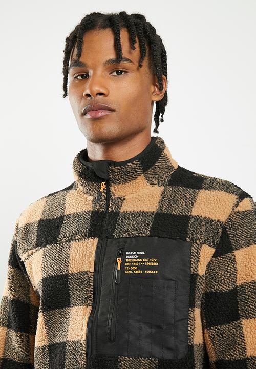 Brave Soul - Litharo sweatshirt - tan & black
