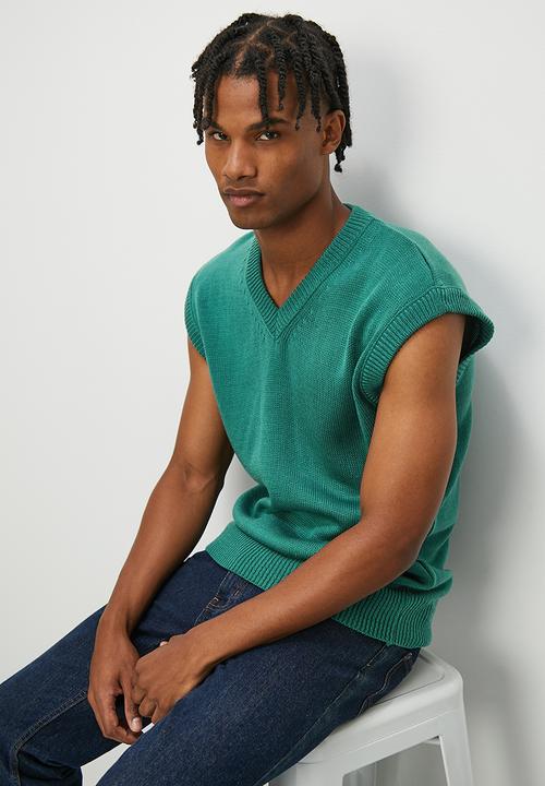 STYLE REPUBLIC - Oversized textured knit vest - sea green