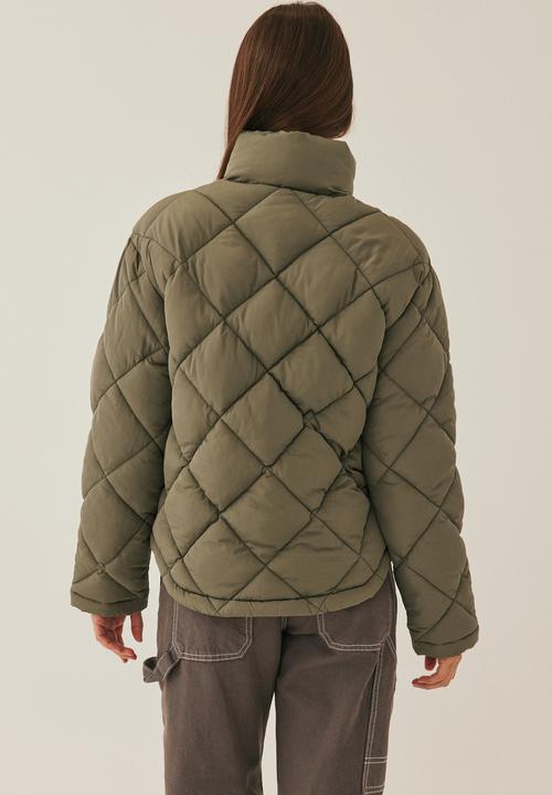 Supré  - Quinn quilted longline puffer jacket - native green