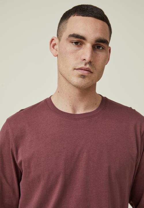 Cotton On - Organic long sleeve T-shirt - aged wine