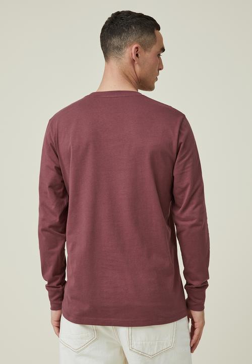 Cotton On - Organic long sleeve T-shirt - aged wine