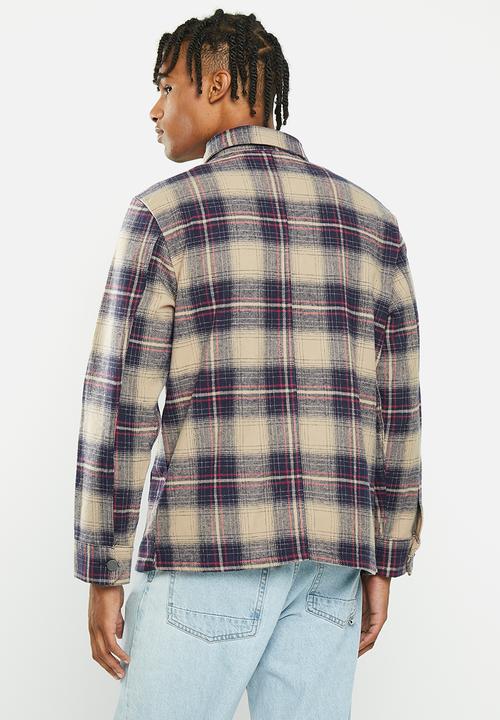 Brave Soul - Techniquepkb jacket - navy & ecru check