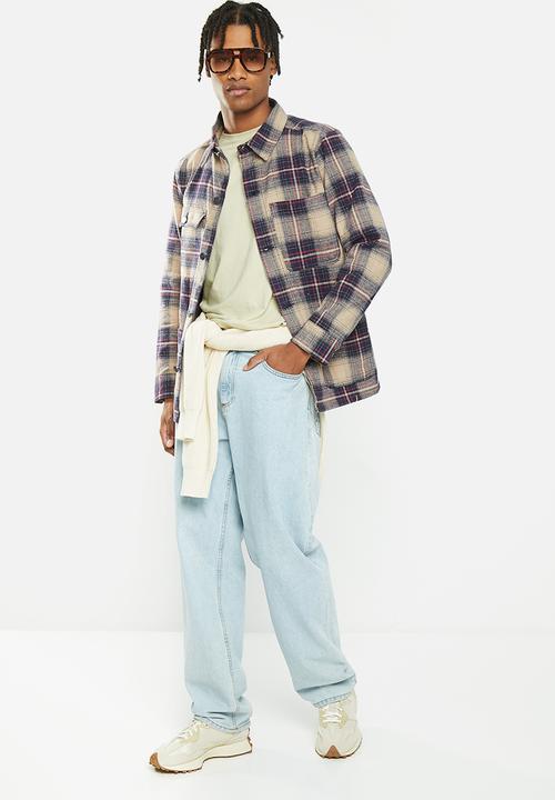 Brave Soul - Techniquepkb jacket - navy & ecru check