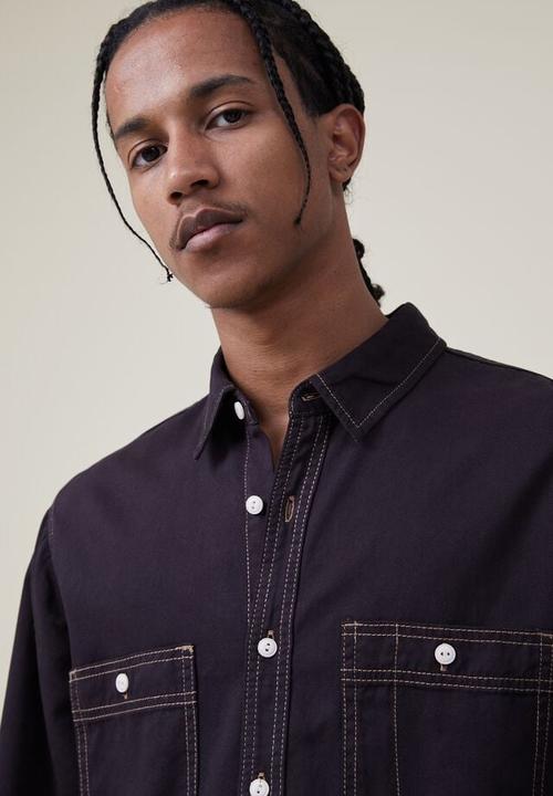 Cotton On - Brooklyn long sleeve shirt - vintage black