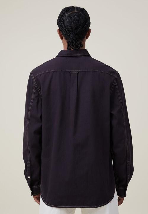 Cotton On - Brooklyn long sleeve shirt - vintage black