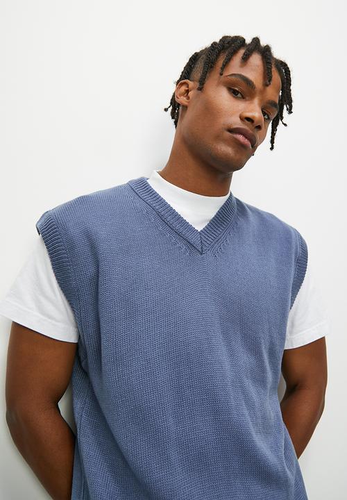 STYLE REPUBLIC - Oversized textured knit vest - blue