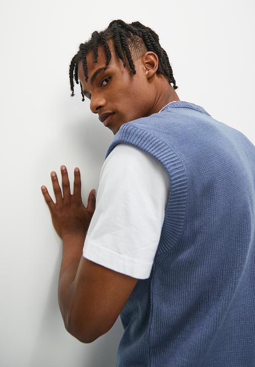 STYLE REPUBLIC - Oversized textured knit vest - blue