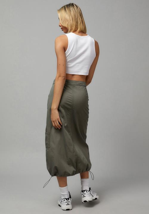 Factorie - Cargo midi skirt - khaki