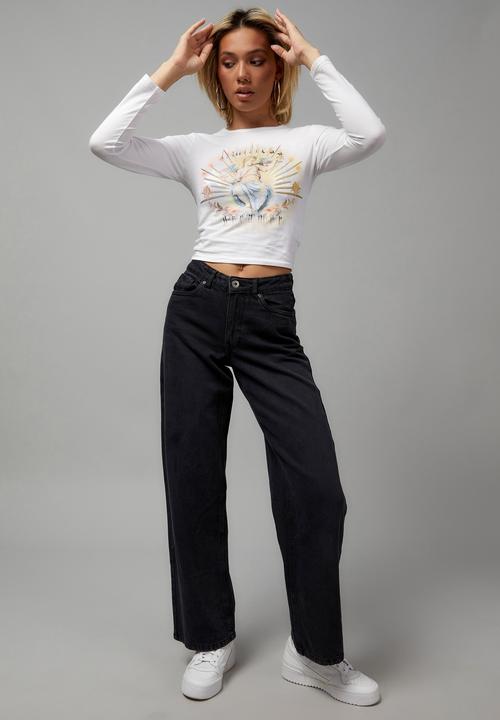 Factorie - Long sleeve fitted graphic tee - limitless dreamer & white