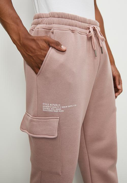 STYLE REPUBLIC - Slim fit fashion utility sweat pant - dusty pink 