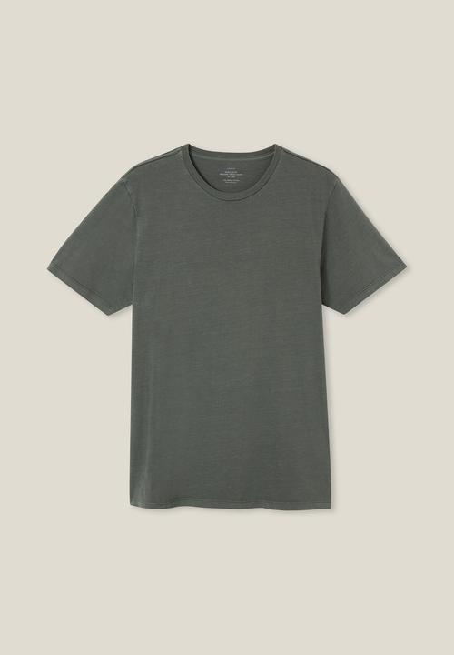 Cotton On - Organic regular fit crew T-shirt - duffle green